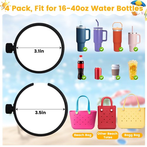 4 Pack Cup Holder for Bogg Bag, Accessories for Stanley 16-40oz, Suitable for Bogg Bag and Simple Southern Beach Totes