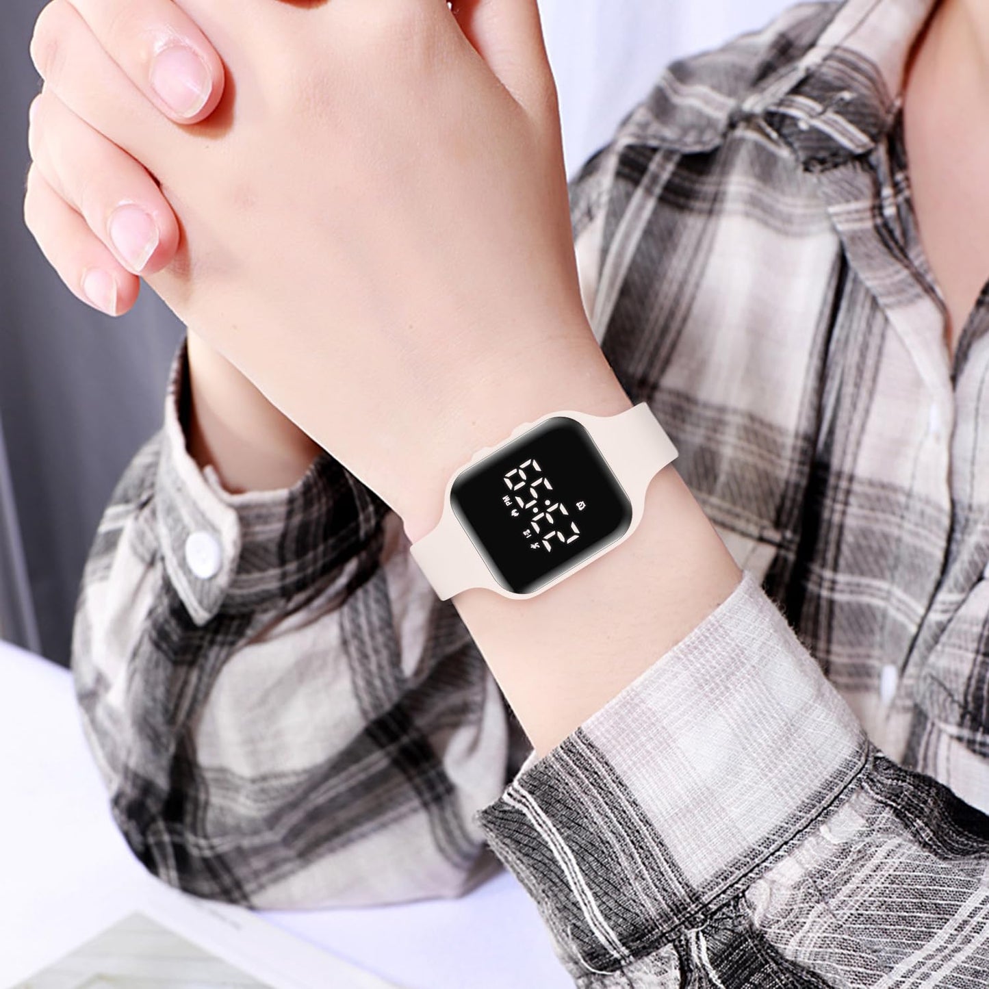 A ALPS Kids Watches for Girls Boys Digital Sport Watch with Step Counter Pedometer Vibration Alarm Clock, No App Waterproof Fitness Tracker Kids Watch Boys Girls Teens Students Ages 5-16