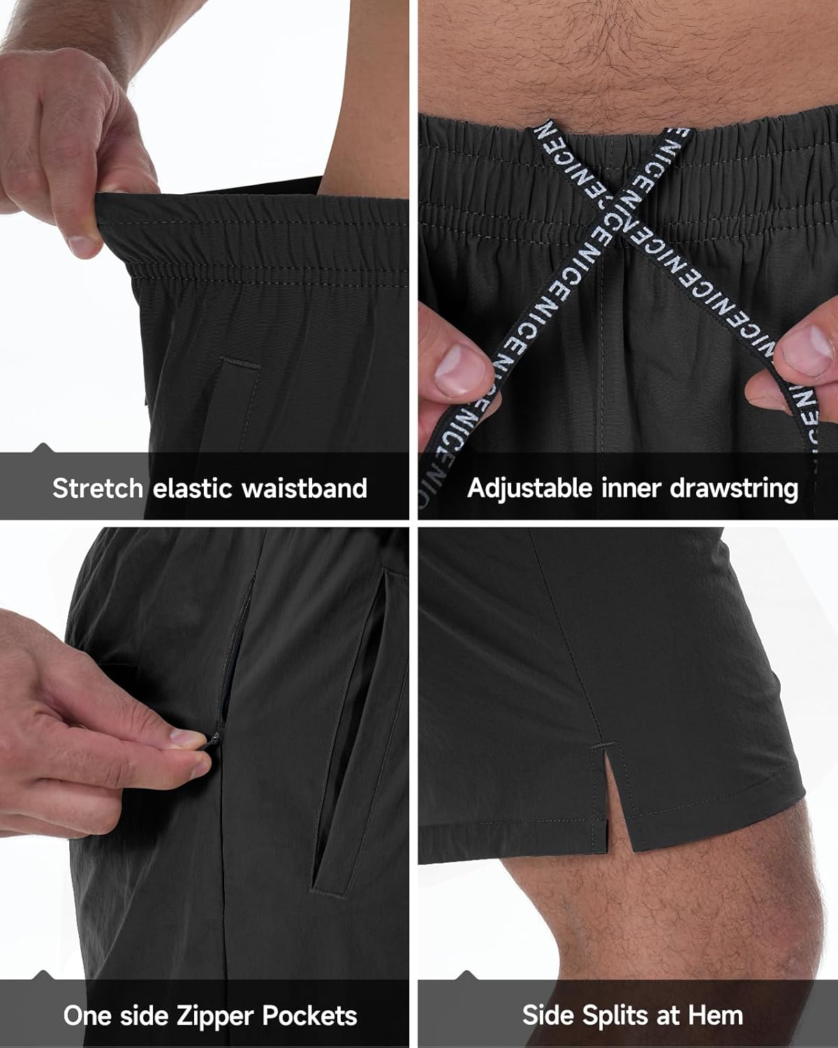 2 Pack Mens Athletic Workout Shorts 7 Inch Quick Dry Gym Shorts with Pockets, Sports Tennis Running Shorts for Men