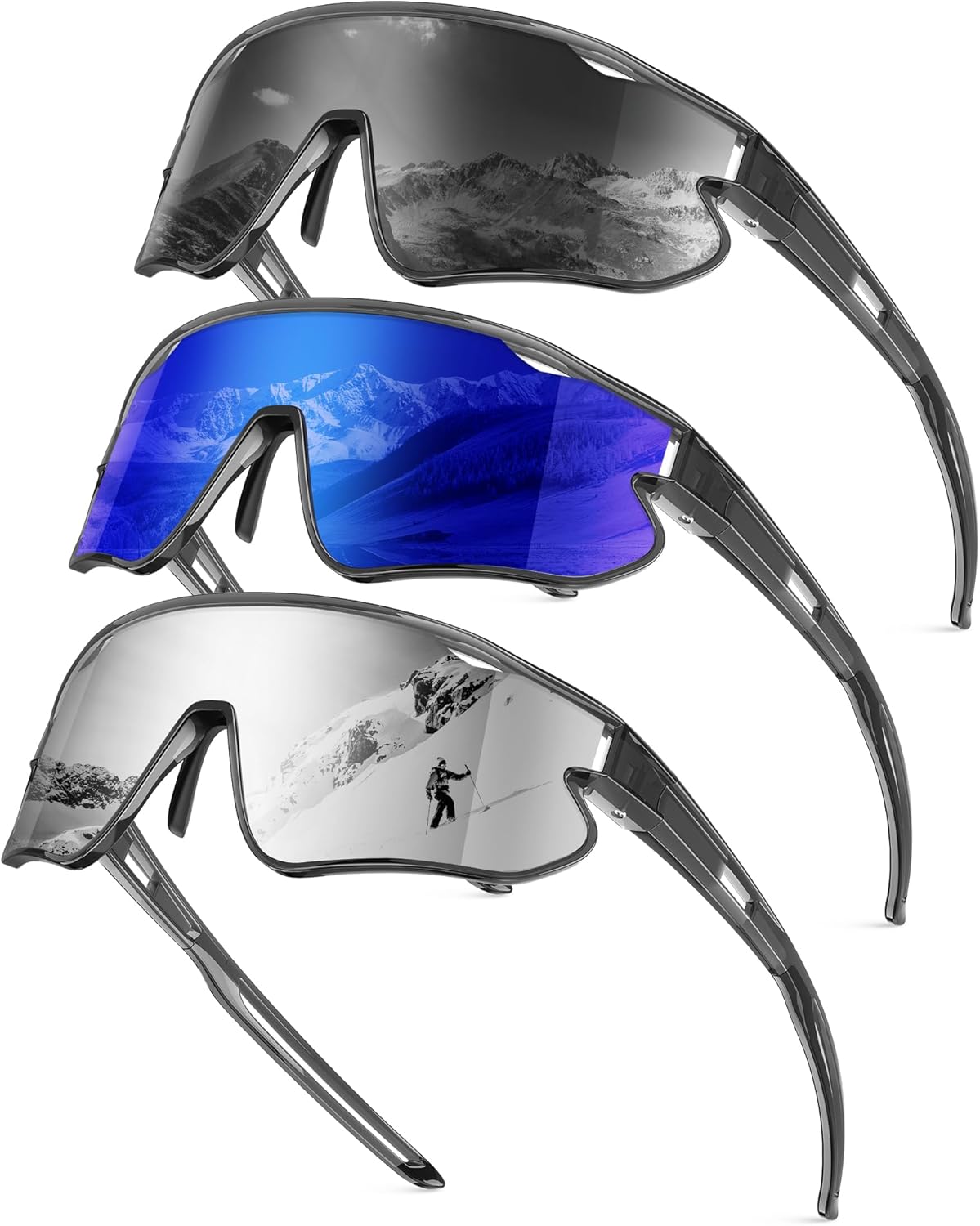 KALIYADI Polarized-Sunglasses Men Polarized Cycling-Sunglasses: Sports Sun Glasses for Running Cycling UV400 Protection