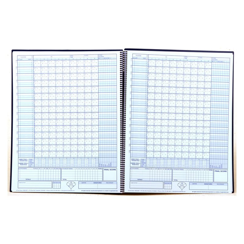 Glover's Scorebooks 9 to 15 Player Baseball/Softball Scorebook (30 Games)