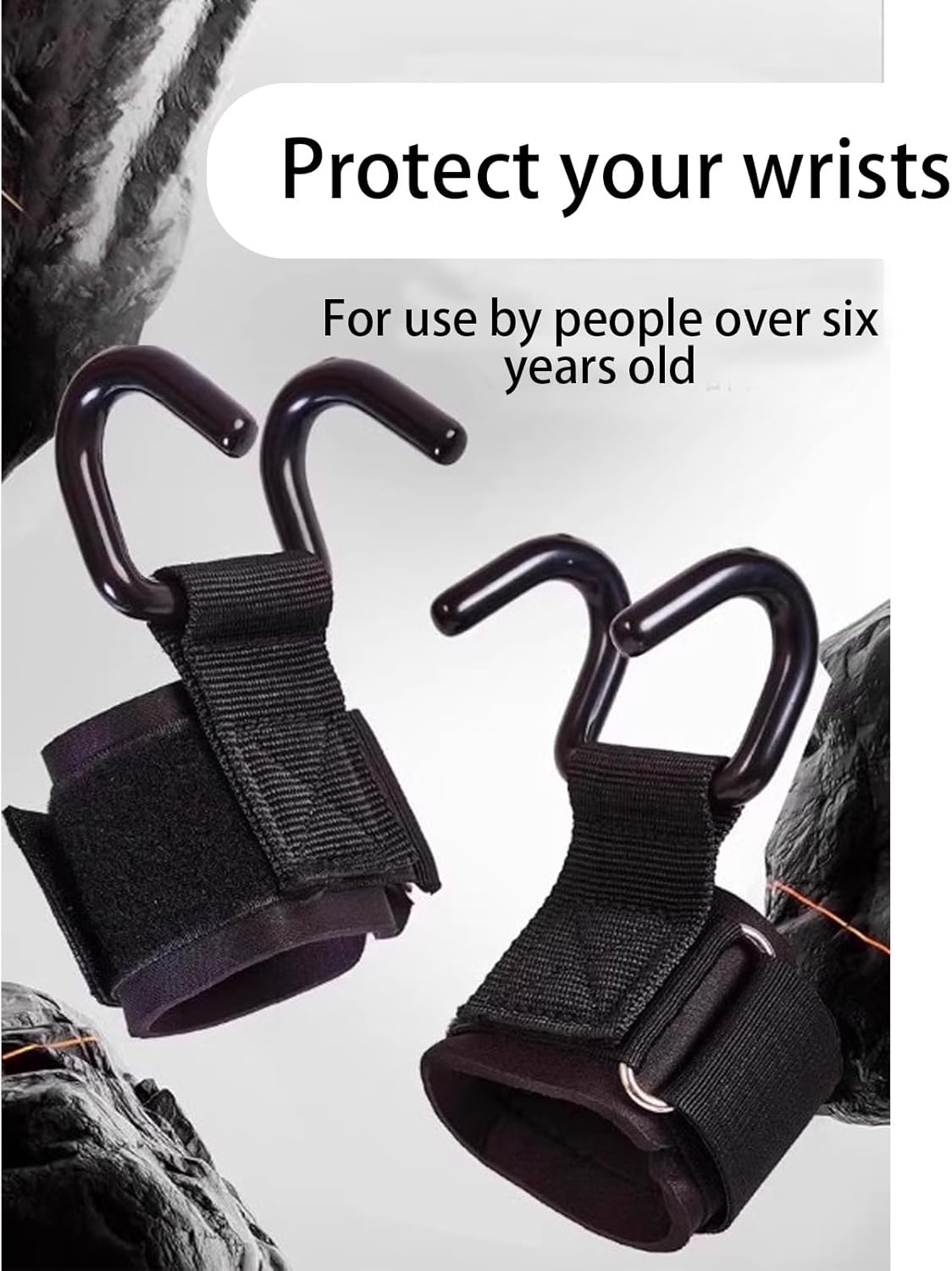 1 PCS Strength Training Wrist Hooks, 2025 New Heavy Duty Power Hook Weight Lifting Wrist Straps, Neoprene Padded Wrist Wraps Provides Support for Men & Women