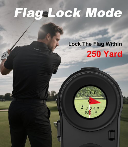 Golf Rangefinder with Slope, 1000 Yards Range Finder Golf, 6X Magnification, Flag Locking Vibration, Recharable Laser Range Finder