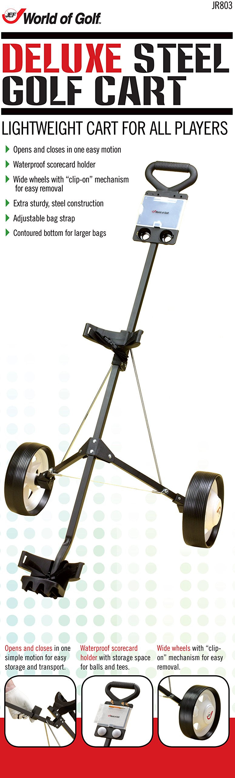 Jef World Of Golf Deluxe Steel Golf Cart, Black