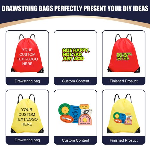 KQVXZZB Custom Drawstring Bags - Bulk Orders (30/50/100 Pcs) with Your Logo | Ideal for Gyms, Events, Travel & Daily Activities