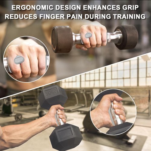 DecrPlus Rypt Grip for Weight Lifting Deadlift Rows-Rubber Anti-Slip Ergonomic Lifting Gloves for Men and Women Training Palm Protectors for Gym Intensive Training and Exercise (Grey)