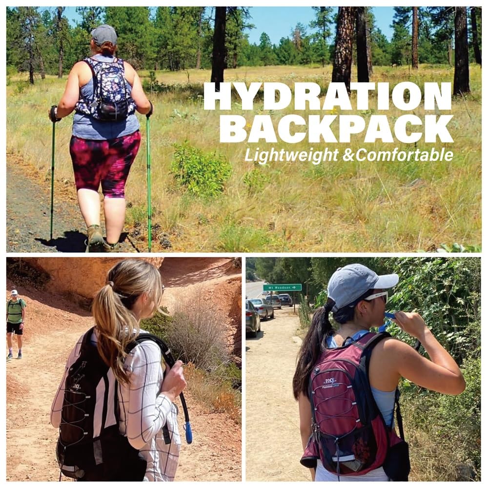 15L Insulated Hydration Backpack Pack with 2L Water Bladder Lightweight Hiking Backpack Bag for Women Men Daypack for Hiking Running Festival Camping Biking (Emerald)