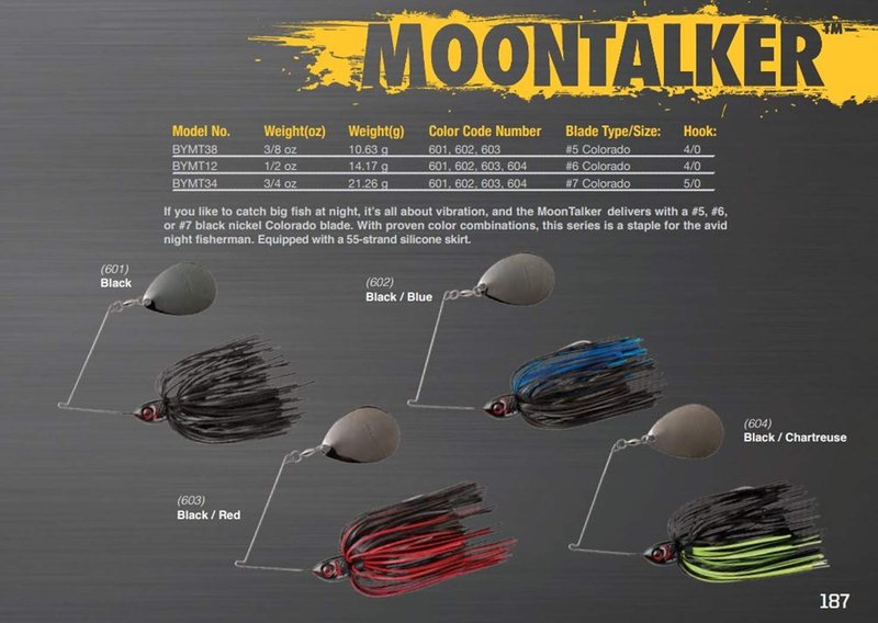 BOOYAH Moontalker Spinner-Bait Bass Fishing Lure, Black/Red, 3/8 oz