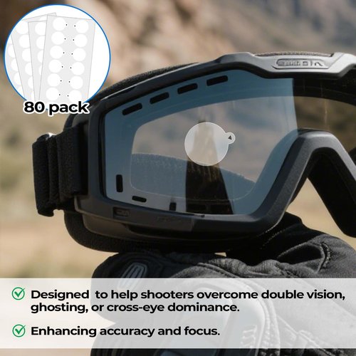 80-Pack 20mm Translucent Dot Patches for Shooting Glasses,Magic Dot for Shooting Glasses Blinders,Improve Accuracy Stickers for Hunting & Shooting