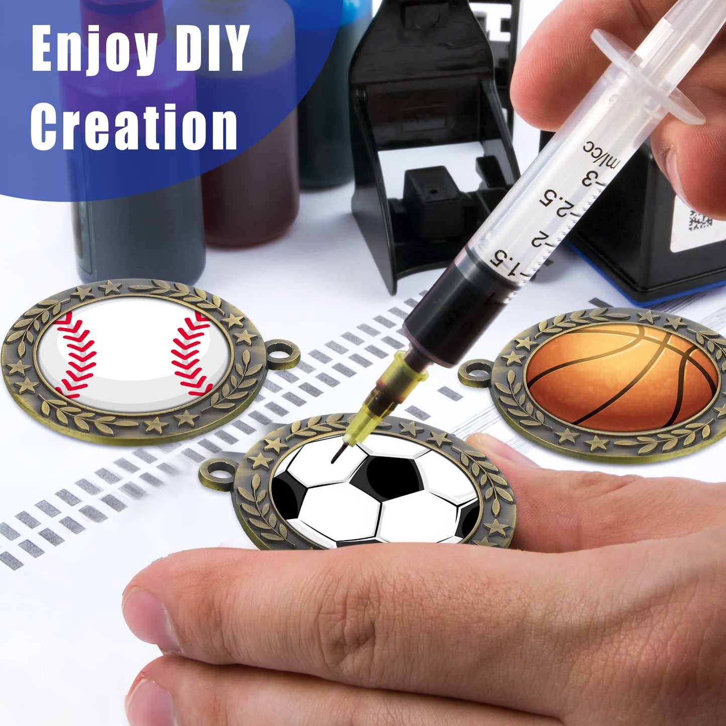 Junkin 24 Pcs Blank Award Medals with Neck Ribbons Winner Participation Medal Awards Make Your Own Kit 1st Place Cheer Participation Trophy Metal Prize Gift(Gold,Simple)