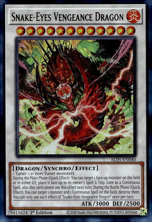 Snake-Eyes Vengeance Dragon - ALIN-EN040 - Ultra Rare - 1st Edition