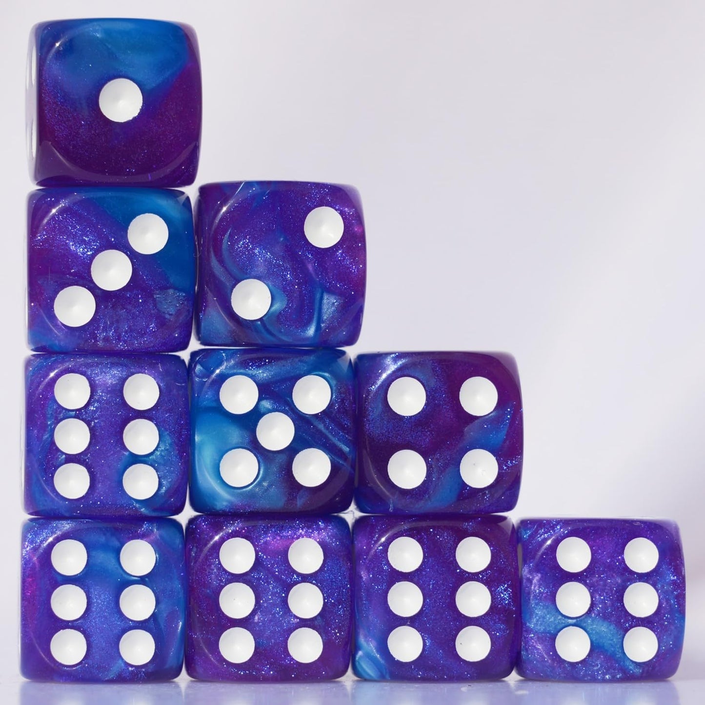 20PCS D6 dice 16mm Acrylic Dice Set for RPG MTG DND Dice Table Games and Board Games (Pink+Blue)