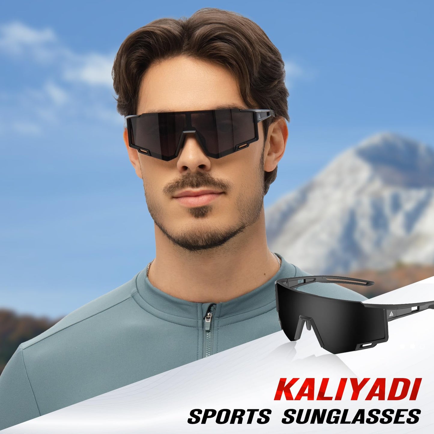 KALIYADI Sports Sunglasses-Men Women Mens-Sunglasses: Sun Glasses with UV400 Protection for Cycling Golf Fishing Running