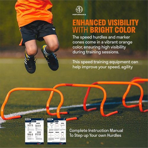 1PERFORMANCE Agility Training Equipment – Agility Speed Ladder & Agility Hurdles | Soccer Football Training Equipment for Youth – Improve Speed, Agility & Coordination