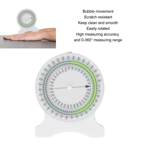 YWBL-WH Inclinometer Physical Therapy, Inclinometer for Physical Therapy, Non Leak Bubble Accurate Range of Motion Angle Finder Protractor for Students (Green)