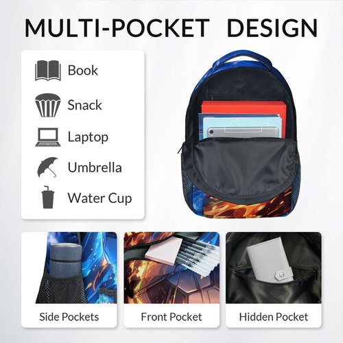 AIOMXZZ Boys Backpack, Personalized Soccer Backpacks for Kids, 17" Sports-Themed Bookbag for Elementary Kindergarten, Custom Sports Theme School Bag