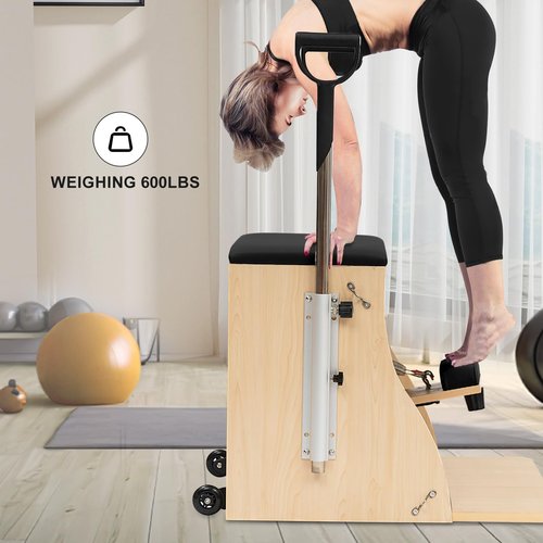 Apdale Pilates Chair, Split-Pedal Stability Pilates Chairs with Handles, Yoga Fitness Trainer Pilates Wunda Chair Pilates Chair for Home Workouts Gym