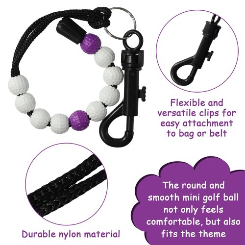 4 Pieces Golf Beads to Count Strokes for Women, Golf Beads Score Counter with Clip, Beaded Scoring String, Suitable for Referee Caddie Golfer