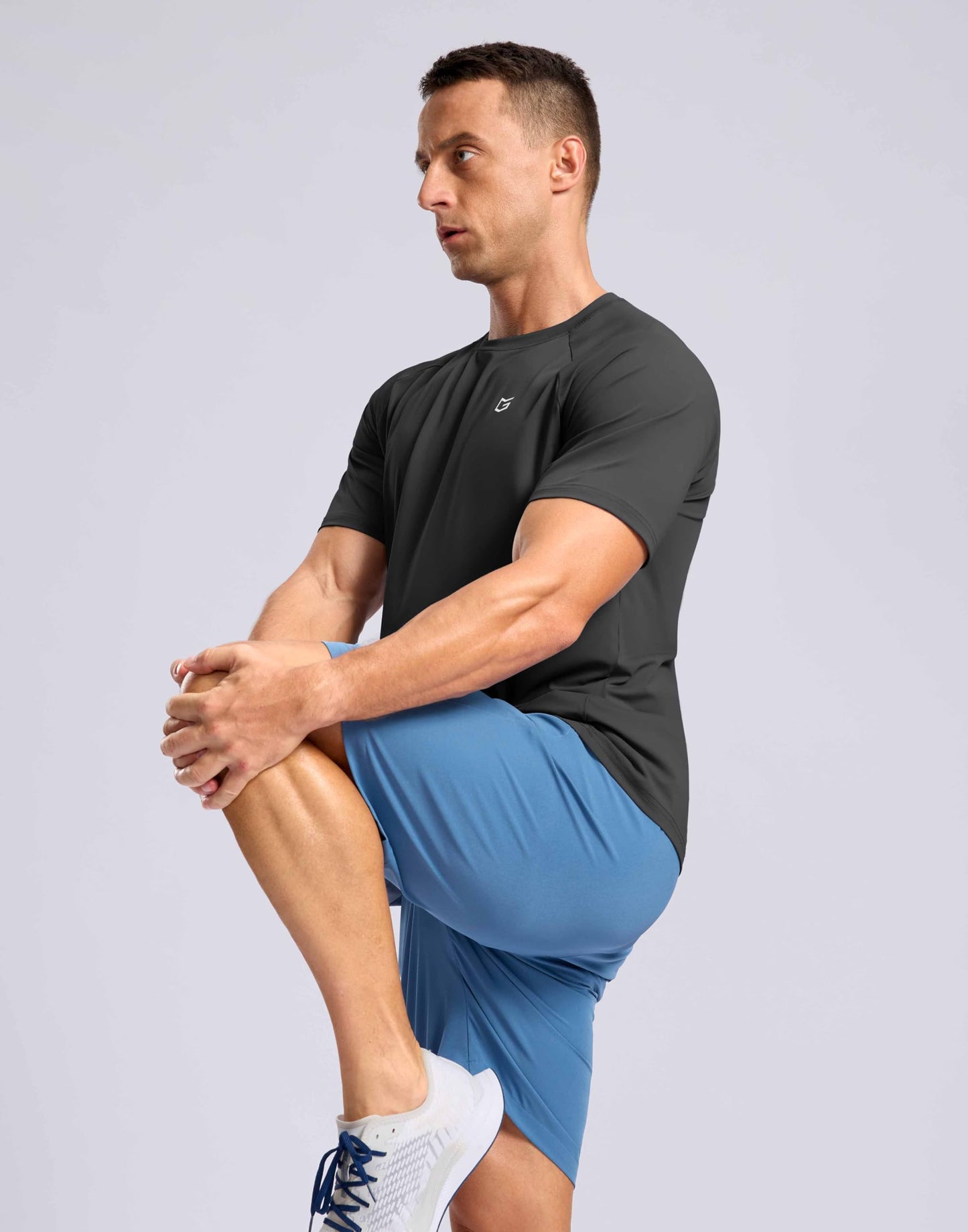 G Gradual Men's Athletic Workout T-Shirts Moisture Wicking Cooling Running Shirts Short Sleeve Performance Tee for Gym Tennis(Dark Grey,XXL)