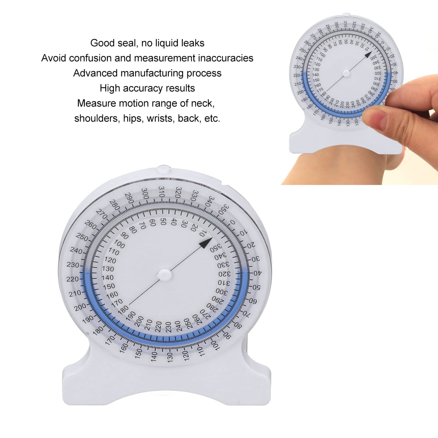 Inclinometer Gauge for Physical Therapy Non Leak Bubble Accurate Measurements for Students Professionals Inclinometer (Blue)