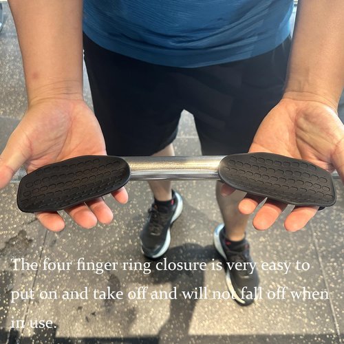 Non-Slip Workout Grip Pads, Fingerless Rubber Palm Protector/Gym Gloves Alternative, Barbell Pad Style Training Handle for Weightlifting, Pull-Ups, Bench Press (Black - 1 Pair)