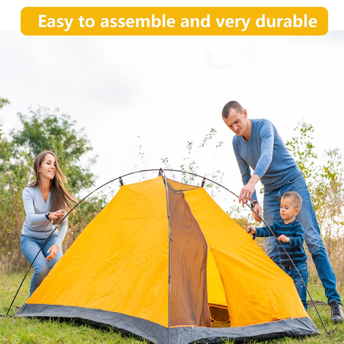 Aluminum Tent Poles Replacement, Pre-Assembled, Fits Both Ends, 7001 T6 Lightweight Tent Rod Repair Kit for Camping, Hiking, Backpacking (20ft 0.4in)