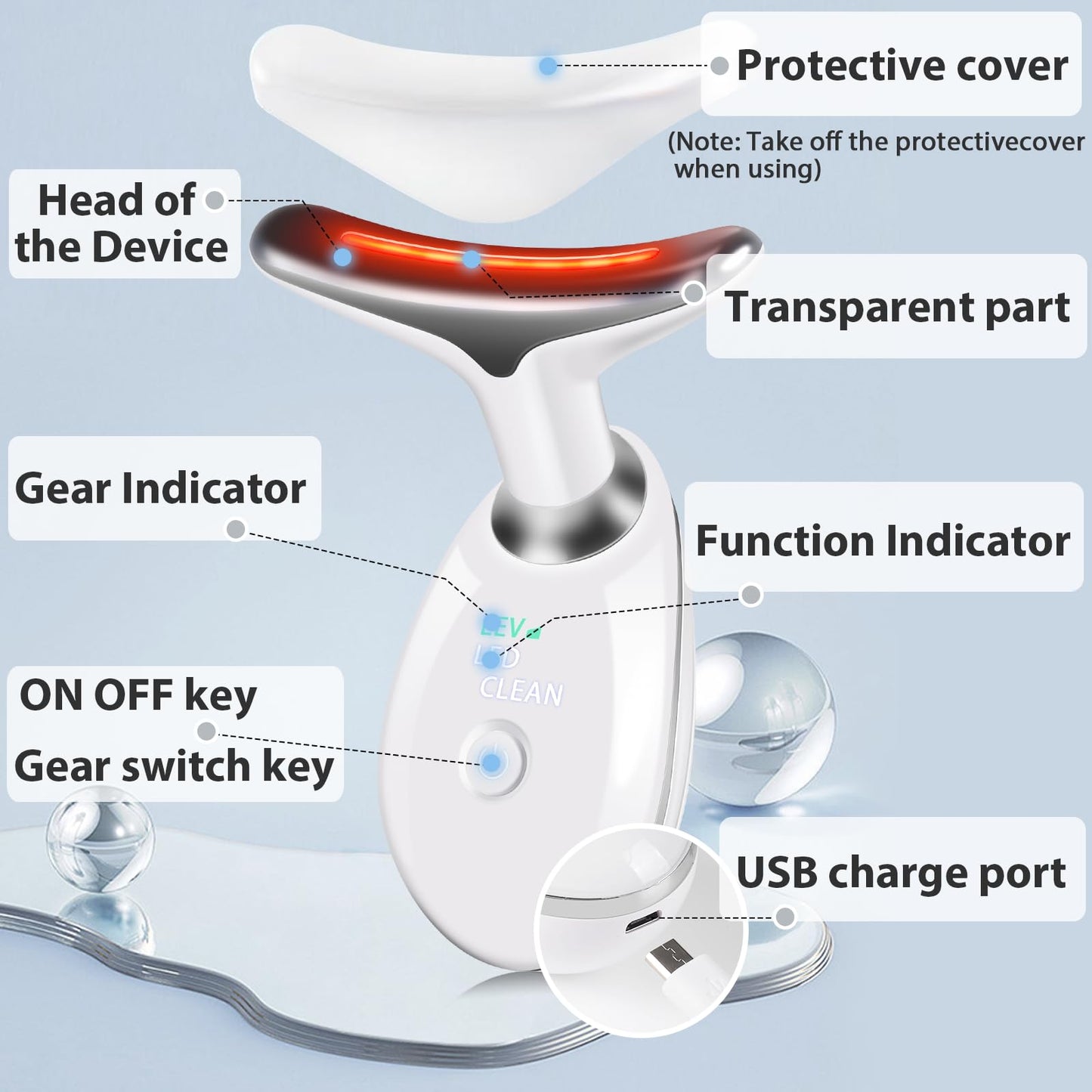 3 in 1 Face š²cuIpting Tool, 7 Color Mode, Facial Massager for Face and Neck, at-Home Facial Beauty Dešice for Skin Care, Face š²cuIpting Wand