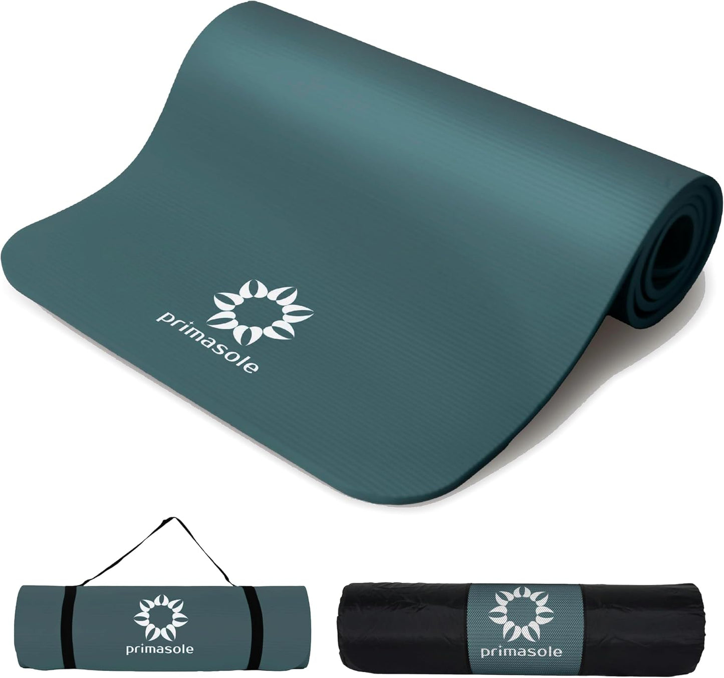 1/2-Inch Extra Thick NBR Yoga Mat with Enhanced Stability - Textured Design, Lightweight Mat with Carrying Strap & Case for Yoga, Pilates, Gym & Home Use (Multiple Colors)
