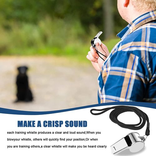 Tiankohelan 3 Pcs Whistle,Stainless Steel Sports Whistle with Lanyard for Coaches Referees Emergency Outdoor Sports