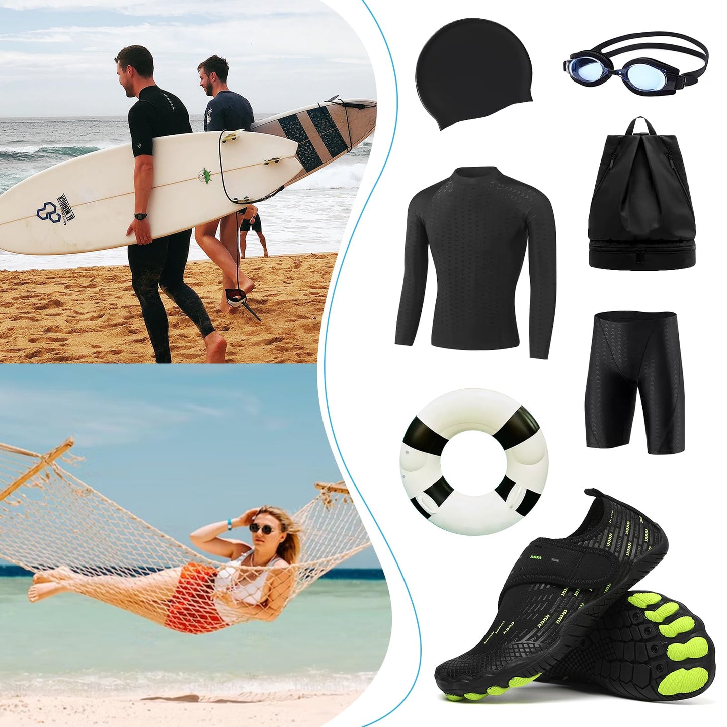 Water Shoes Mens Womens Quick-Dry Barefoot Swim Beach Pool Shoes Aqua Yoga Socks for Hiking Walking Diving Surf Outdoor Water Sports