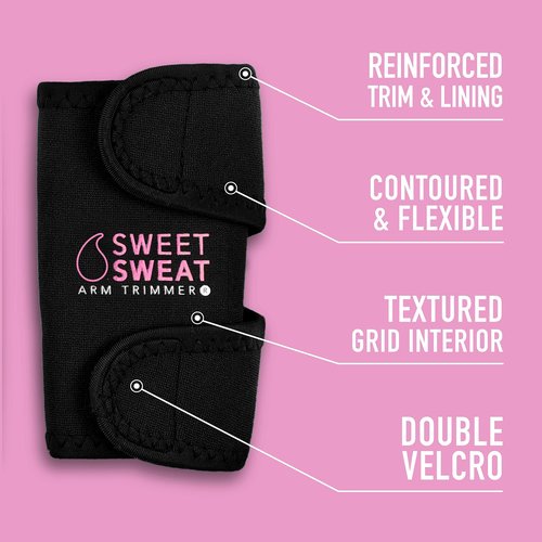 Sports Research Sweet Sweat Arm Trimmers for Men & Women | Helps Increase Heat & Sweat | Includes Mesh Carrying Bag (Small)