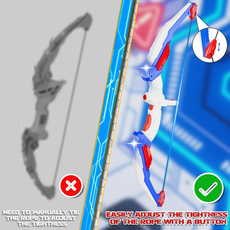 MLDKA Kids Bow and Arrow Set, LED Light Up Archery Toy Set with Suction Cup Arrows, Standing Target & Quiver, Indoor and Outdoor Toys Sport Gifts for Kids, Boys & Girls Ages 4 5 6 7 8 9 10 11 12