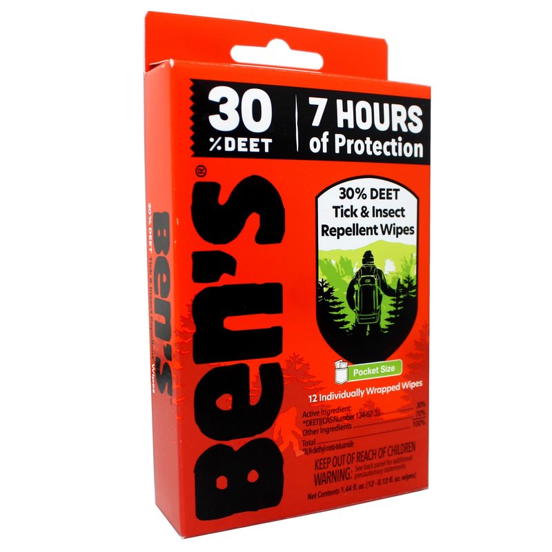 Ben's 30 Deet Mosquito Tick Insect & Bug Repellent Field Wipes - 24 Pack