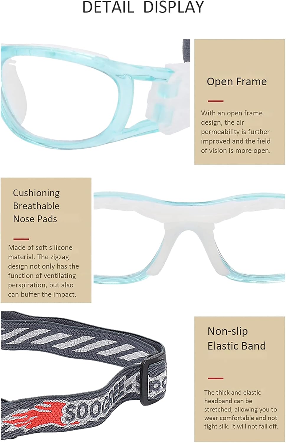 ''N/A'' Kids Sports Glasses Basketball Football Safe Training Goggles Anti Fog 7-12