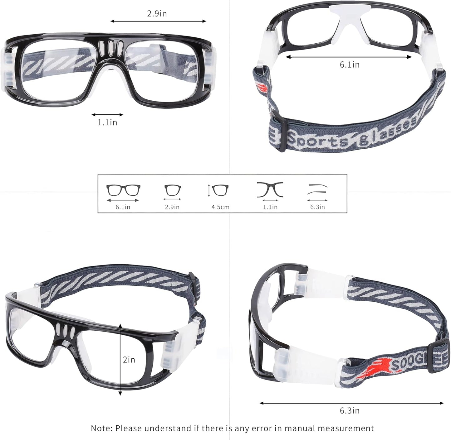 "N/A" Sports Goggles Glasses Men Racquetball Basketball Football Eyewear Protective Glasses Shock Collision Lens Replaceable