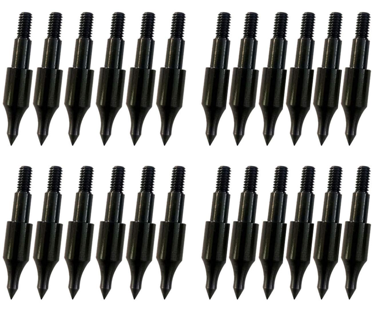 24 Pcs Steel 100 Grain Archery Arrow Field Points Field Tips - Practice Target & Hunting Arrows Heads for Recurve, Compound Bow & Crossbow Bolts Screw-in