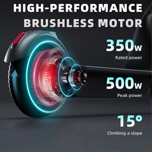 ChangBu Electric Scooter, Top Speed of 15 Mph, Maximum Range of 12 Miles, Powerful 350W Motor with a Peak of 500W, Commuting Electric Scooter with Cruise Control, Suitable for Adults and Teens