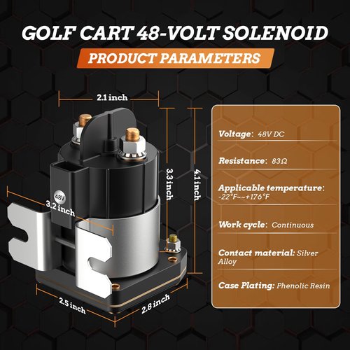 EXOEMTS Heavy Duty 48V Golf Cart Solenoid for Yamaha Drive G22/G29 Electric 2007-up Models, 4 Terminal G29 Golf Cart Solenoid Relay Assy Replacement OEM# JU6-H1950-00 JU6-H1950-00-00 JU6H19500000