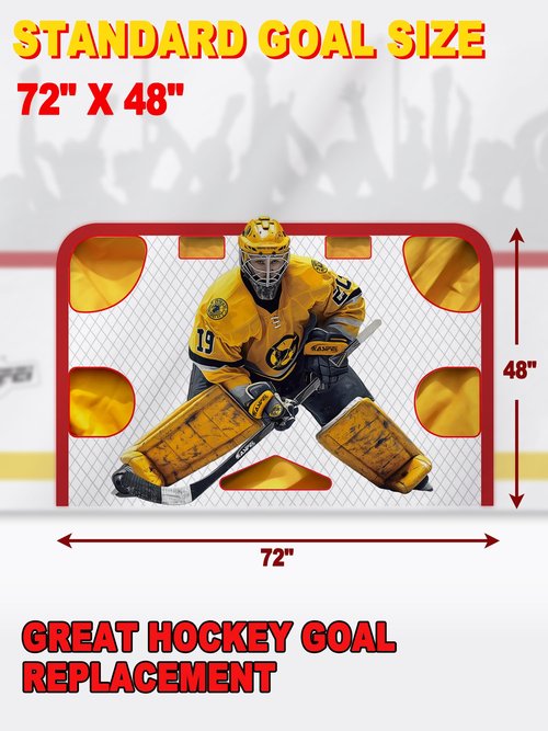 kasifei – 7' x 10' Heavy Duty Hockey Shooting Tarp – Built-in Shooter Tutor – Great Hockey Net Replacement – Training Equipment for All Skill Levels - Garage & Wall Protection
