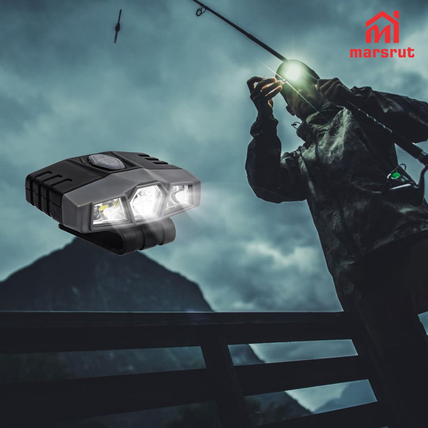 2 Pieces LED Clip On Cap Lights, Hat Flashlight Headlamp Brim Rechargeable Ultra Bright Mini Portable Spotlight for Hands-Free Baseball Caps Fishing Camping 150 Lumens Lighting Waterproof (Black-Grey)