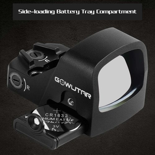 GOWUTAR HHC17G Micro RMSc Green Dot Sight Side-Battery Loading Shake Awake 3 MOA Optical Reflex Sights w/Picatinny Mount
