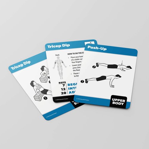 QuickFit 2 Pack - Stretching Exercise Poster - Laminated 18" x 27" & Bodyweight Exercise Playing Cards - 2.5" x 3.5"