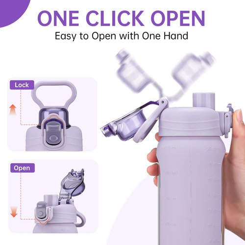 SIEROZUR 20oz Borosilicate Glass Water Bottle with Flip Lid and Silicone Sleeve Reusable Drinking Bottle with Handle for Coffee,Tea and Water,BPA-free Dishwasher Safe