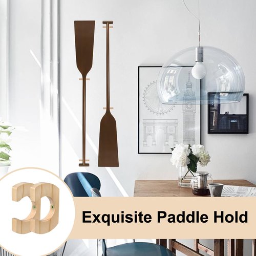 VITEAM Wooden Paddle Hold Hanger Paddle Racks Wall Storage Wall Decor Paddle hanger for Kayak, SUP, Canoe, Dragon Boat Paddles