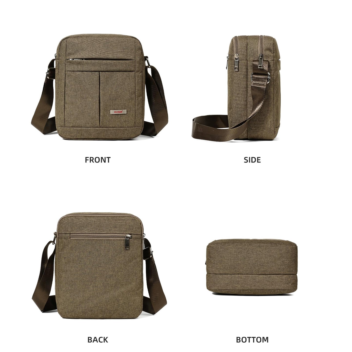 KL928 Men's Messenger Bag - Crossbody Shoulder Bags Travel Bag Man Purse Casual Sling Pack for Work Business (Brown)