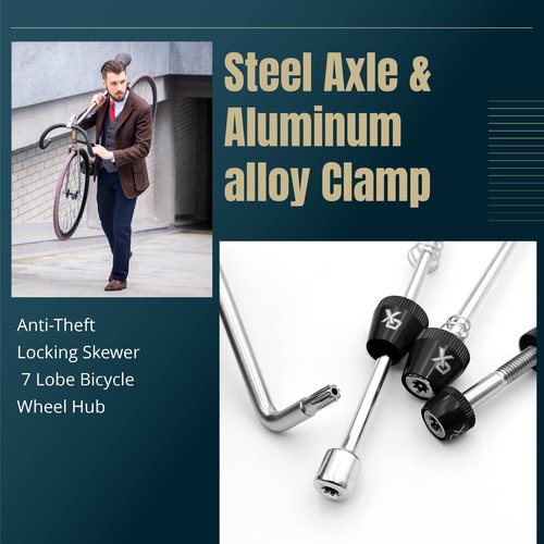 ONIPAX Bike Anti-Theft Locking Skewer 7 Lobe Bicycle Wheel Hub Secure Binder Bolt Kit with Key