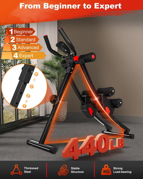 GIKPAL Ab Machine, Ab Workout Equipment for Women, Adjustable Ab Trainer Machine for Stomach Workout at Home Gym, Ab Crunch Exercise Equipment Abdominal Trainer for Beginner