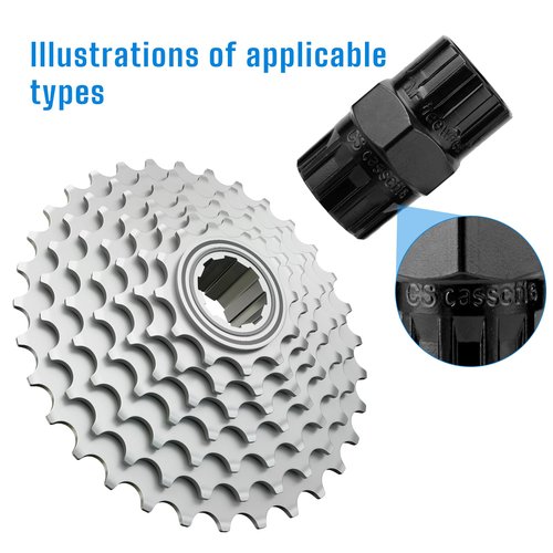 Gosknor Freewheel Removal Tool, Steel Bike Freewheel Remover Cassette Removal Socket Cassette Lockring Tool Compatible with Shimano, SRAM, Sun Race, Sun Tour