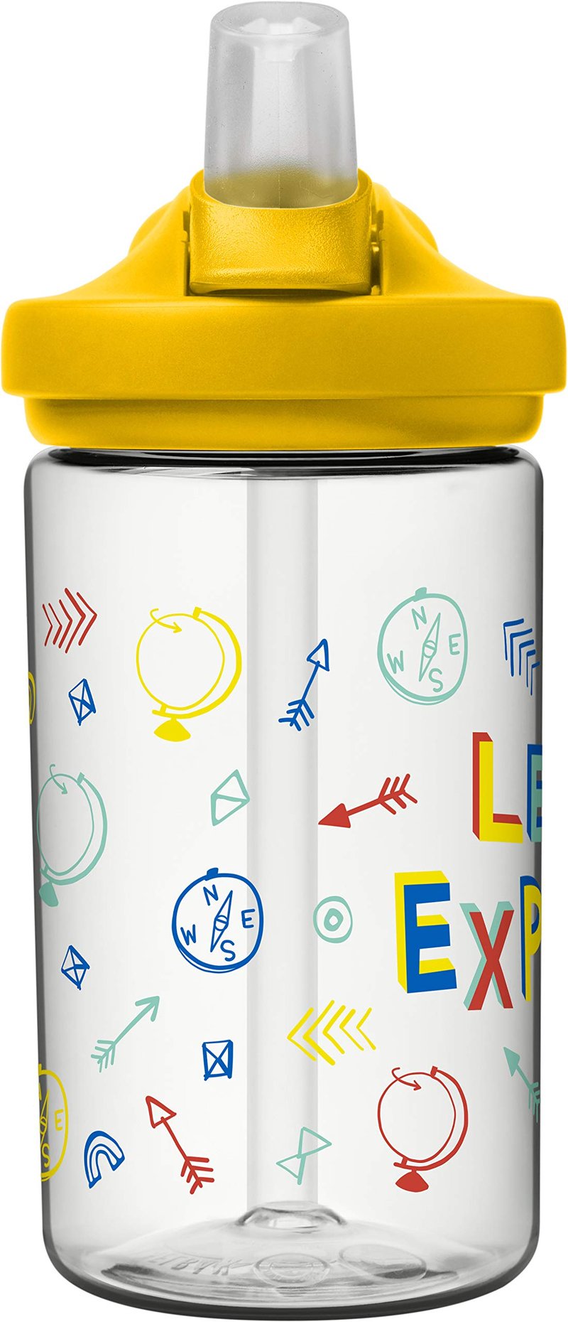 CamelBak Eddy+ Kids Bite Valve Straw Tritan Renew Water Bottle Let's Explore, 14oz