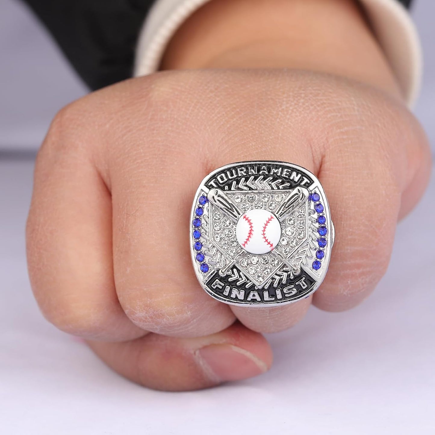 12 pcs Pack Baseball Tournament Options Championship Ring Trophy on Side Size 9